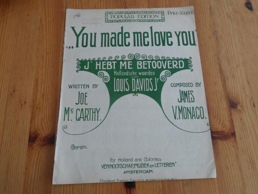 Je hebt me betooverd - james monaco / louis davids, Muziek en Instrumenten, Bladmuziek, Zang, Gebruikt, Ophalen of Verzenden, Artiest of Componist