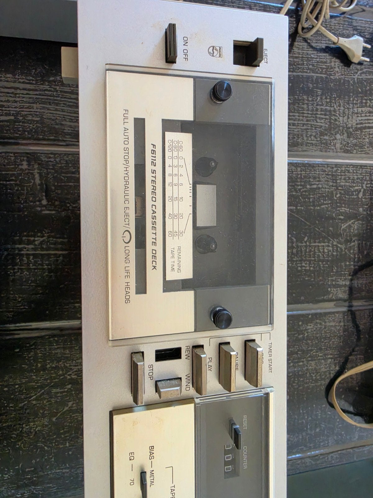 Philips F6112 Cassettedeck - Vintage Audio defecte knop, Audio, Tv en Foto, Ophalen of Verzenden, Enkel, Philips, Tiptoetsen