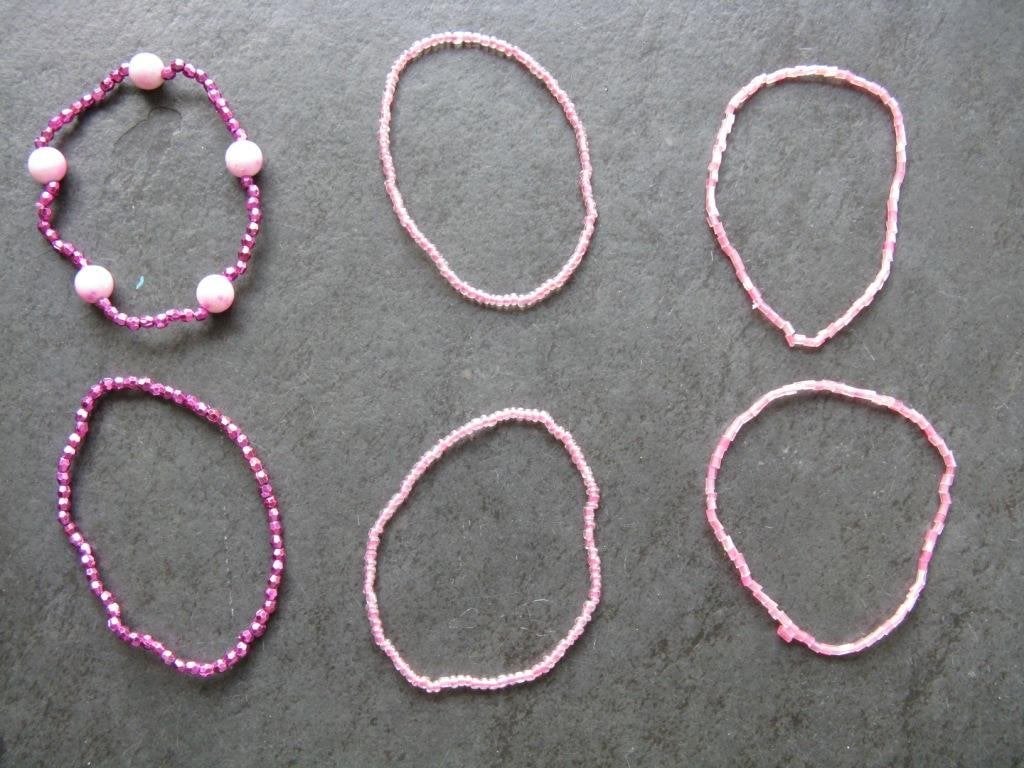 Armbandjes/Enkelbandjes 6 st. (rose), NIEUW!!! (0280), Ophalen of Verzenden, Nieuw, Feestartikel, Valentijn of Romantisch