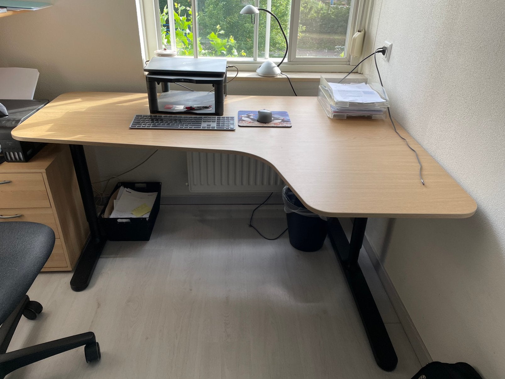 Ikea bekant hoekbureau rechts 160 x 110 studentenkamer, Ophalen, 160 cm, Scandinavisch, Metaal