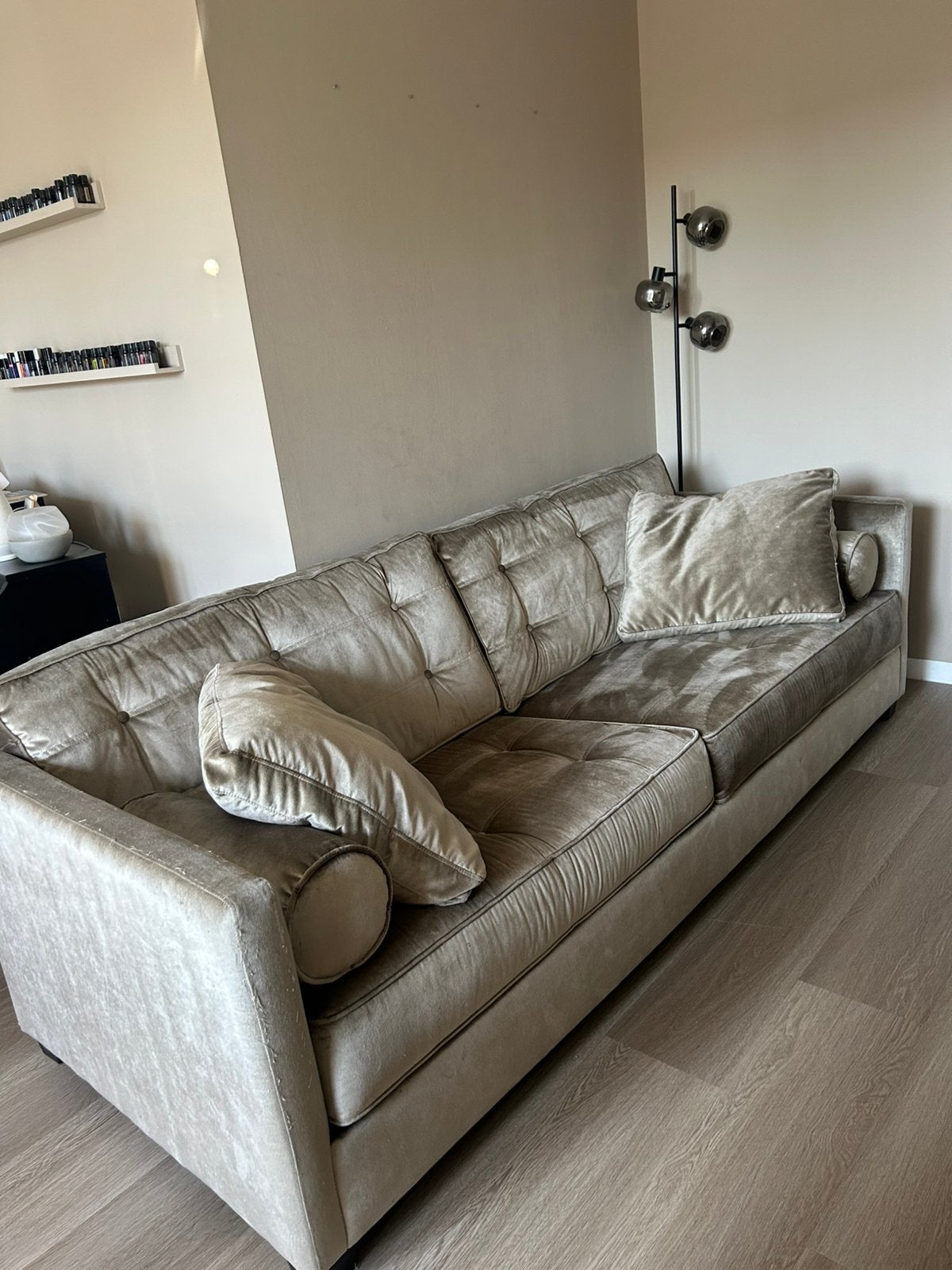 Bank 2,5/3 zits velours/velvet, Huis en Inrichting, Ophalen, Gebruikt, Driepersoons, 75 tot 100 cm