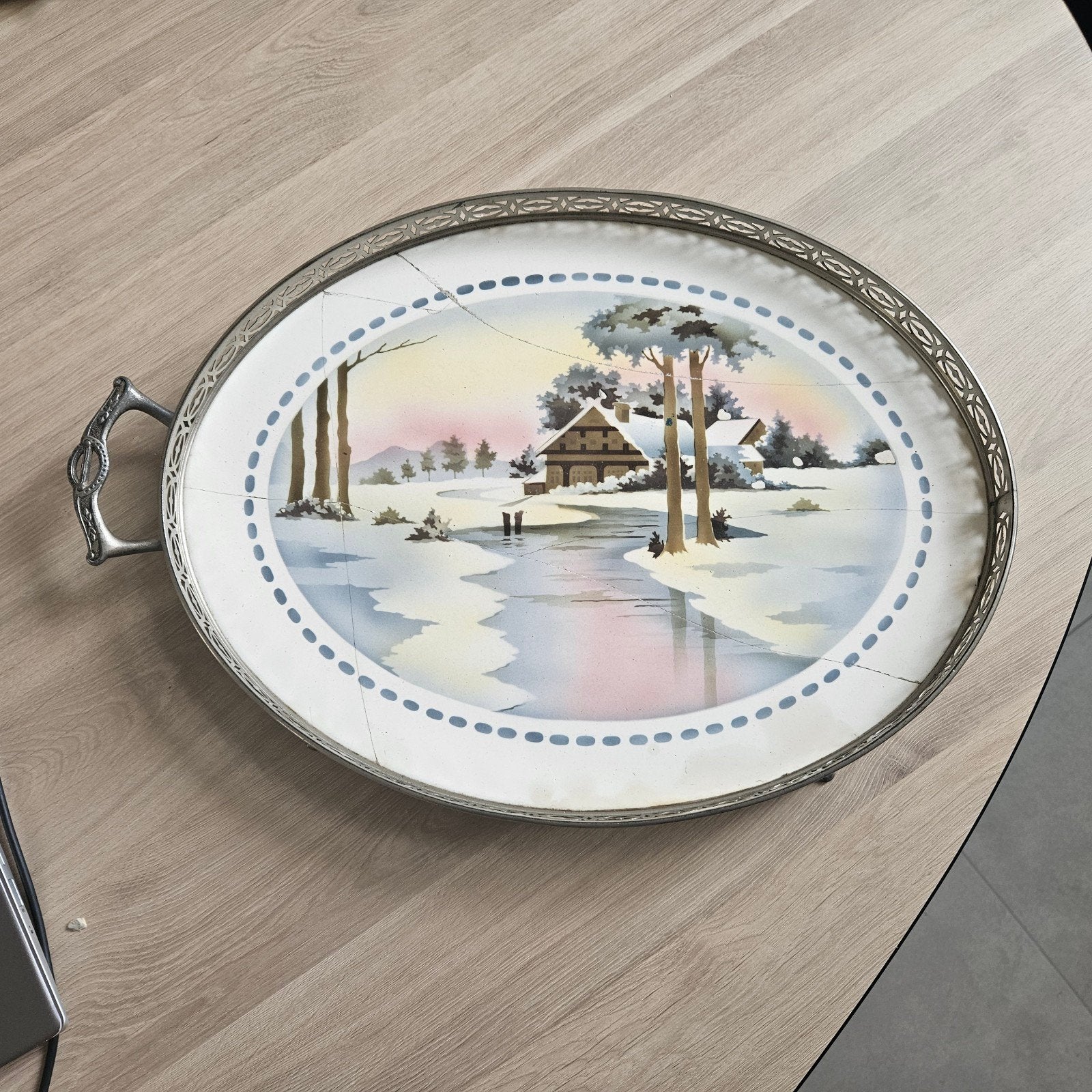 Antiek dienblad Art Deco, Ophalen of Verzenden, Gebruikt, Hout
