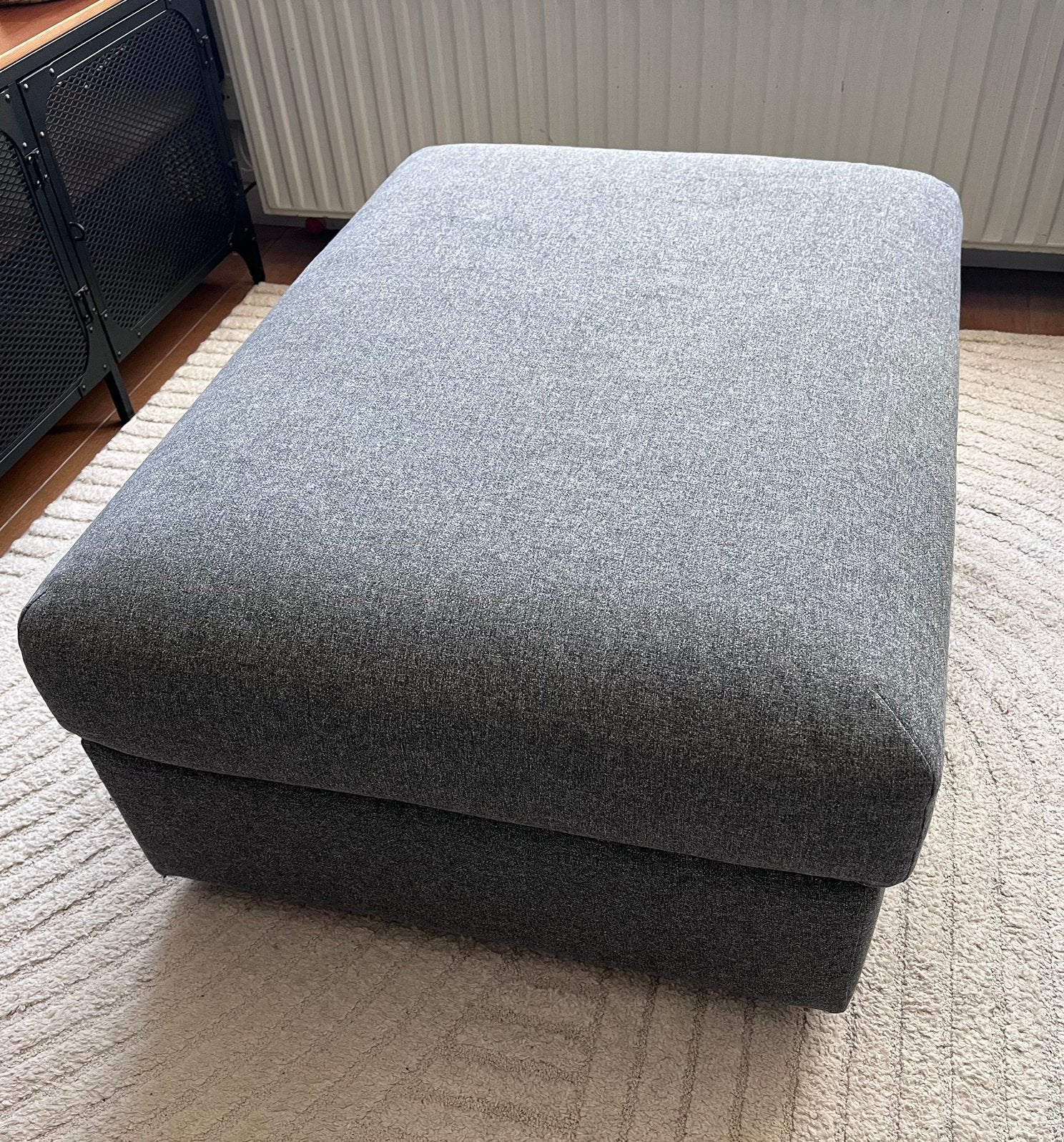 VIMLE voetenbank/poef lichtgrijs, Huis en Inrichting, Banken | Voetenbanken en Poefen, Ophalen, Gebruikt, 125 cm of meer, Rechthoekig
