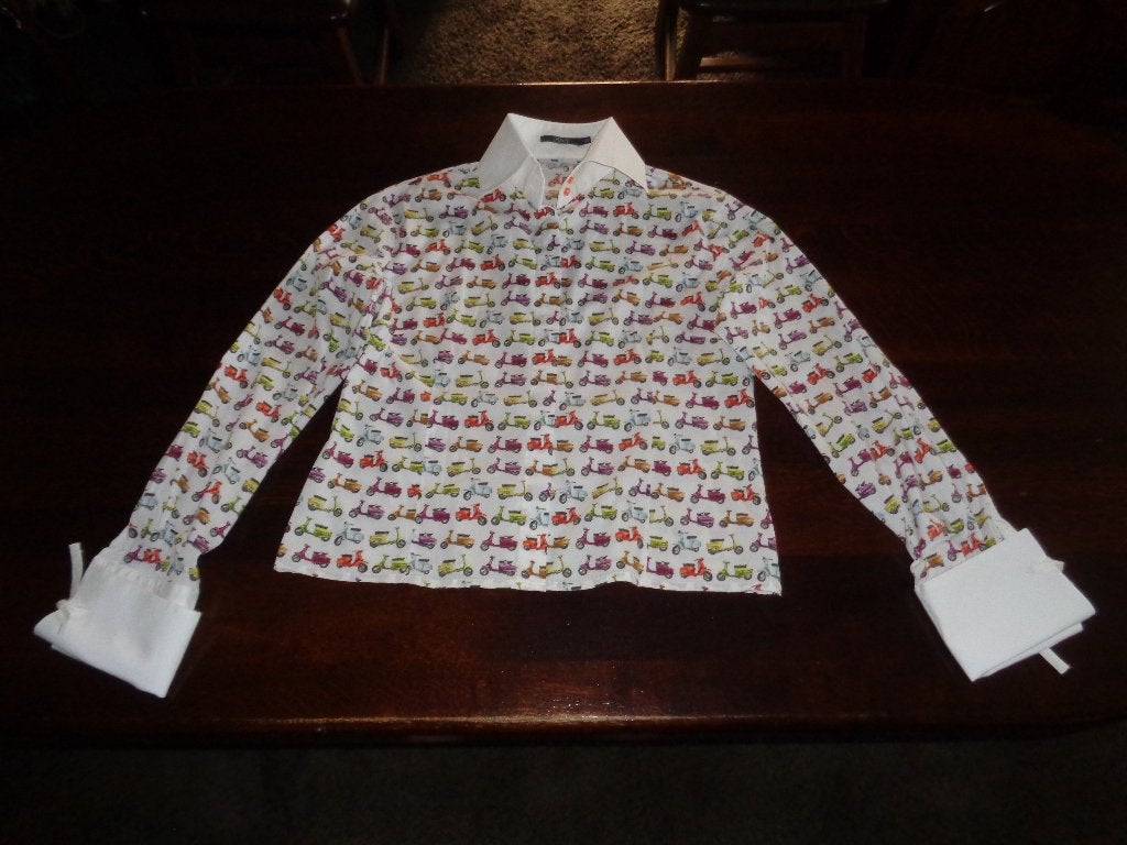 NAN witte blouse met scooters, Verzenden, Nieuw, Maat 46/48 (XL) of groter, Wit