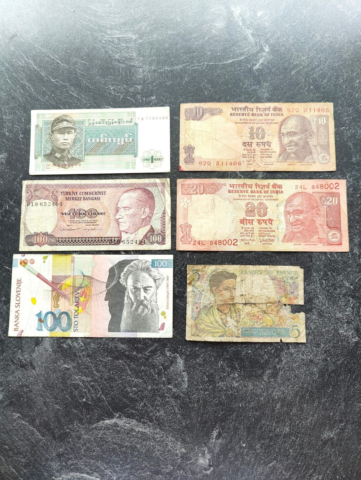 Diverse verzameling bankbiljetten uit verschillende landen, Ophalen of Verzenden, Setje