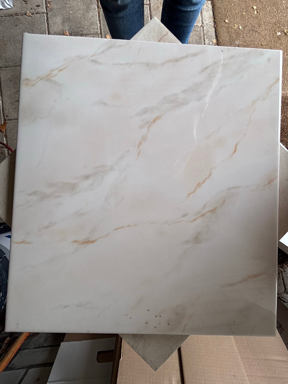 Porcelanosa tegels 31,6x31,6 en 31,6x44,6 - Marmerlook, Ophalen, 40 tot 60 cm, Keramiek, Nieuw
