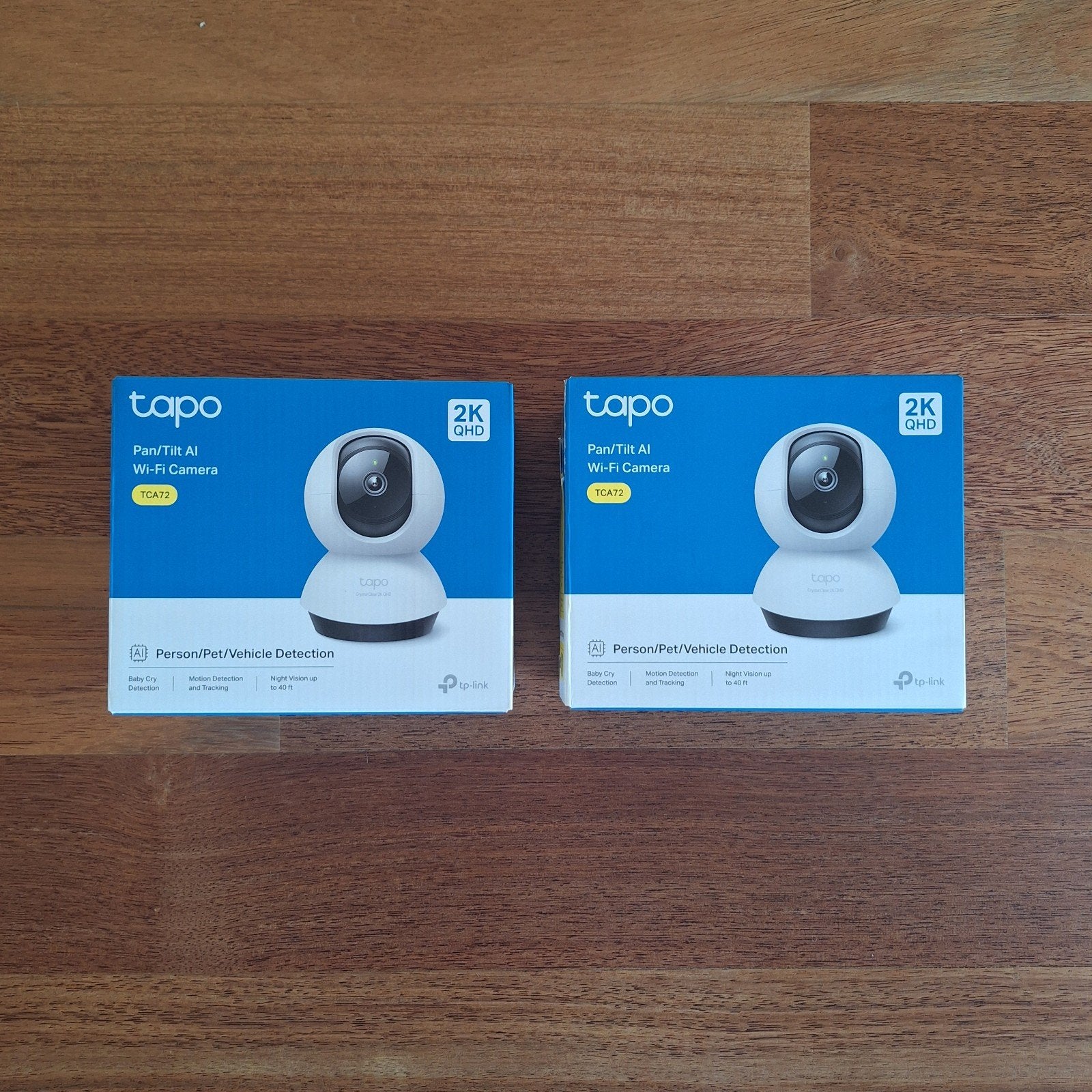 2x Tapo TCA72 Pan/Tilt AI Wi-Fi Camera 2K QHD *Setprijs*, Ophalen of Verzenden, Zo goed als nieuw, Binnencamera