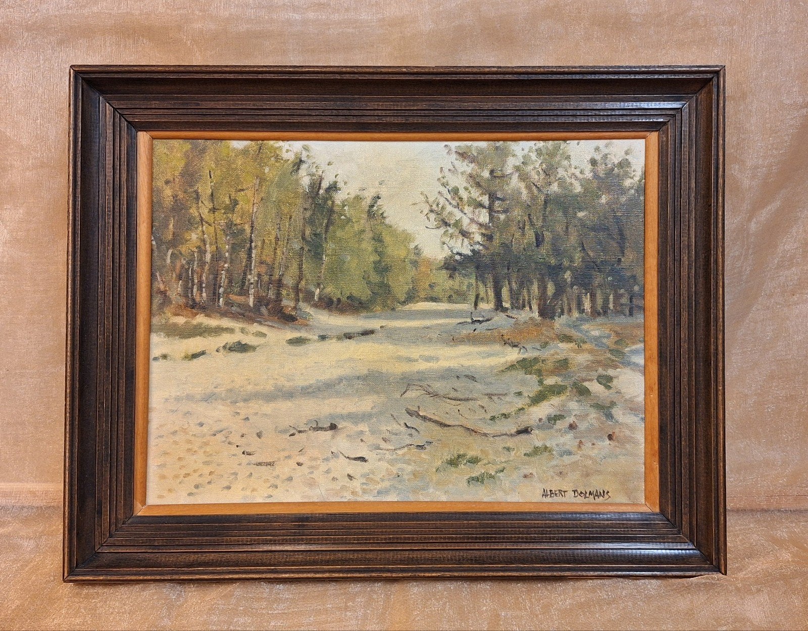 Vraggelse Hei van Albert Dolmans, Ophalen of Verzenden, Olieverf, Landschap