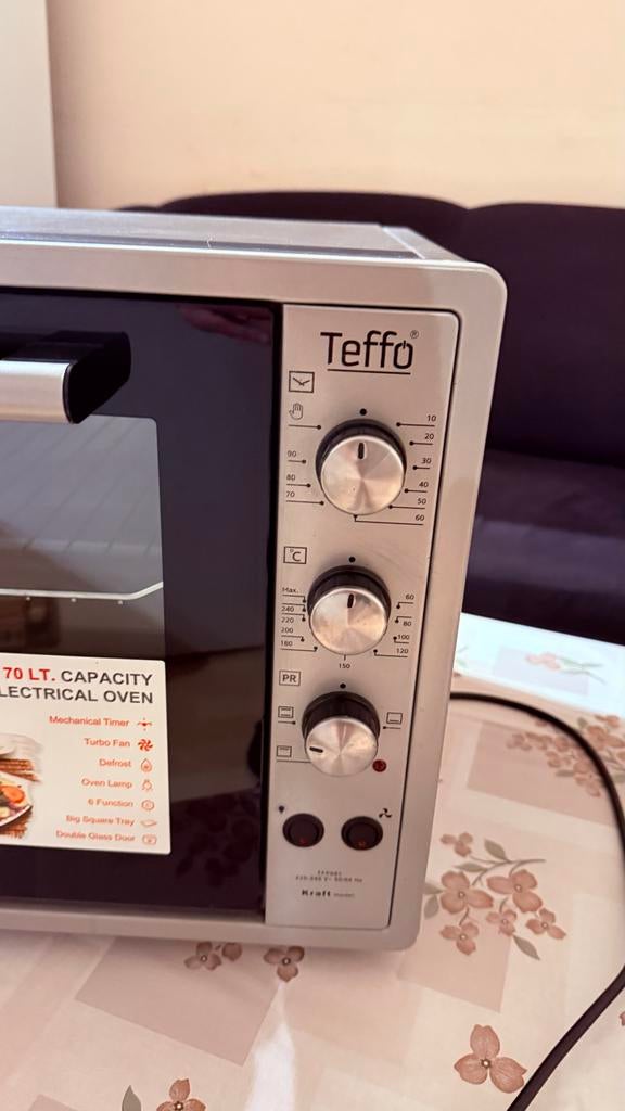 Teffo 70L Elektrische Oven, Ophalen of Verzenden, Vrijstaand, 60 cm of meer, Oven met grill