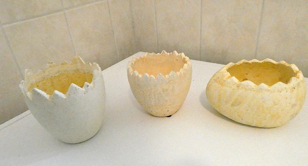 ei / eierschaal bloempotten, Ophalen, Rond, Binnen, Zo goed als nieuw
