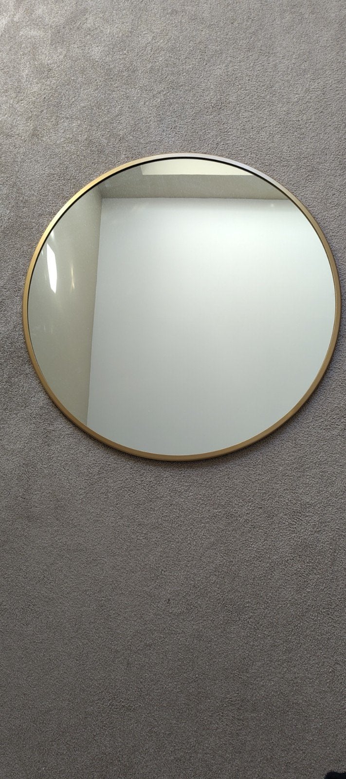 Ronde spiegel met gouden rand 70 cm, Ophalen, Gebruikt, Rond, 75 tot 100 cm