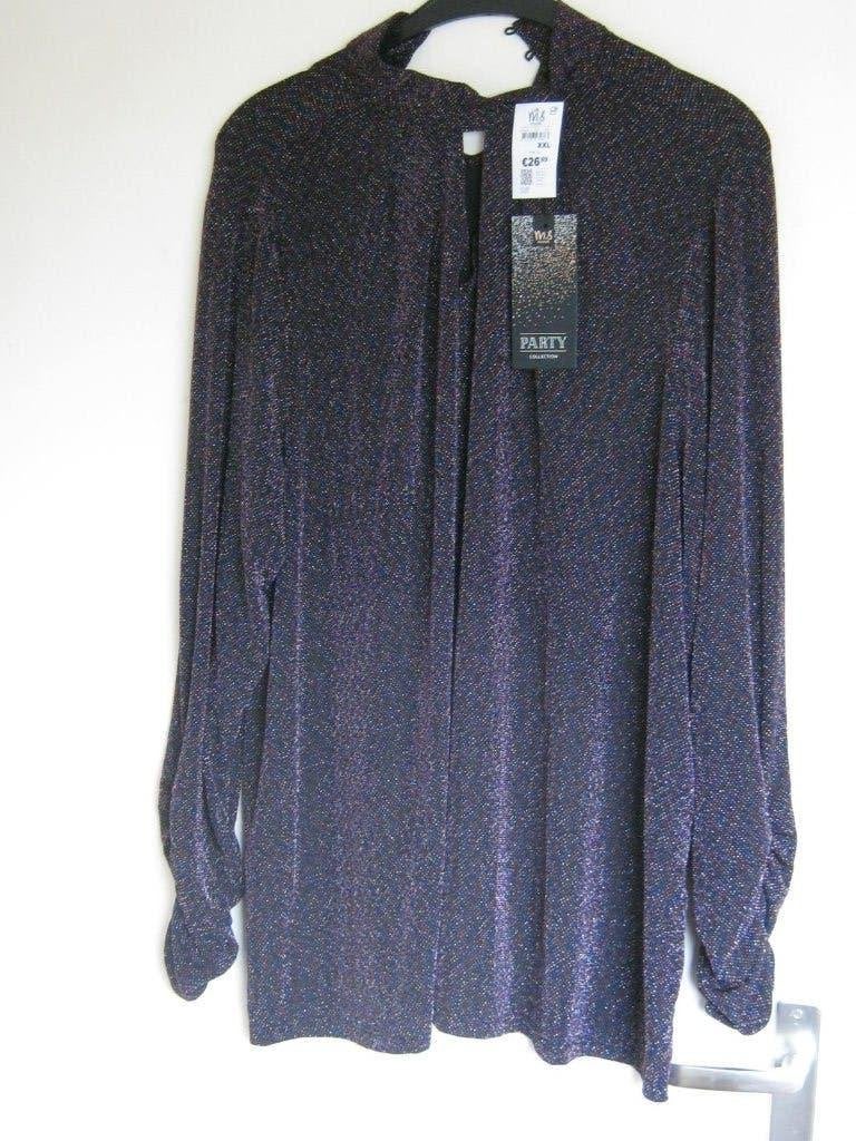 Feesttrui NIEUW M&S maat XXL met zwart blauw rood glitter, Kleding | Dames, Meerkleurig, Maat 46/48 (XL) of groter, Nieuw, Ophalen of Verzenden