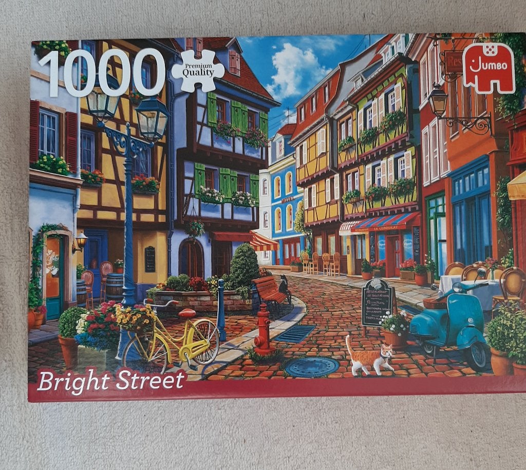 Bright street (Jumbo puzzel), Ophalen of Verzenden, 500 t/m 1500 stukjes, Zo goed als nieuw, Legpuzzel