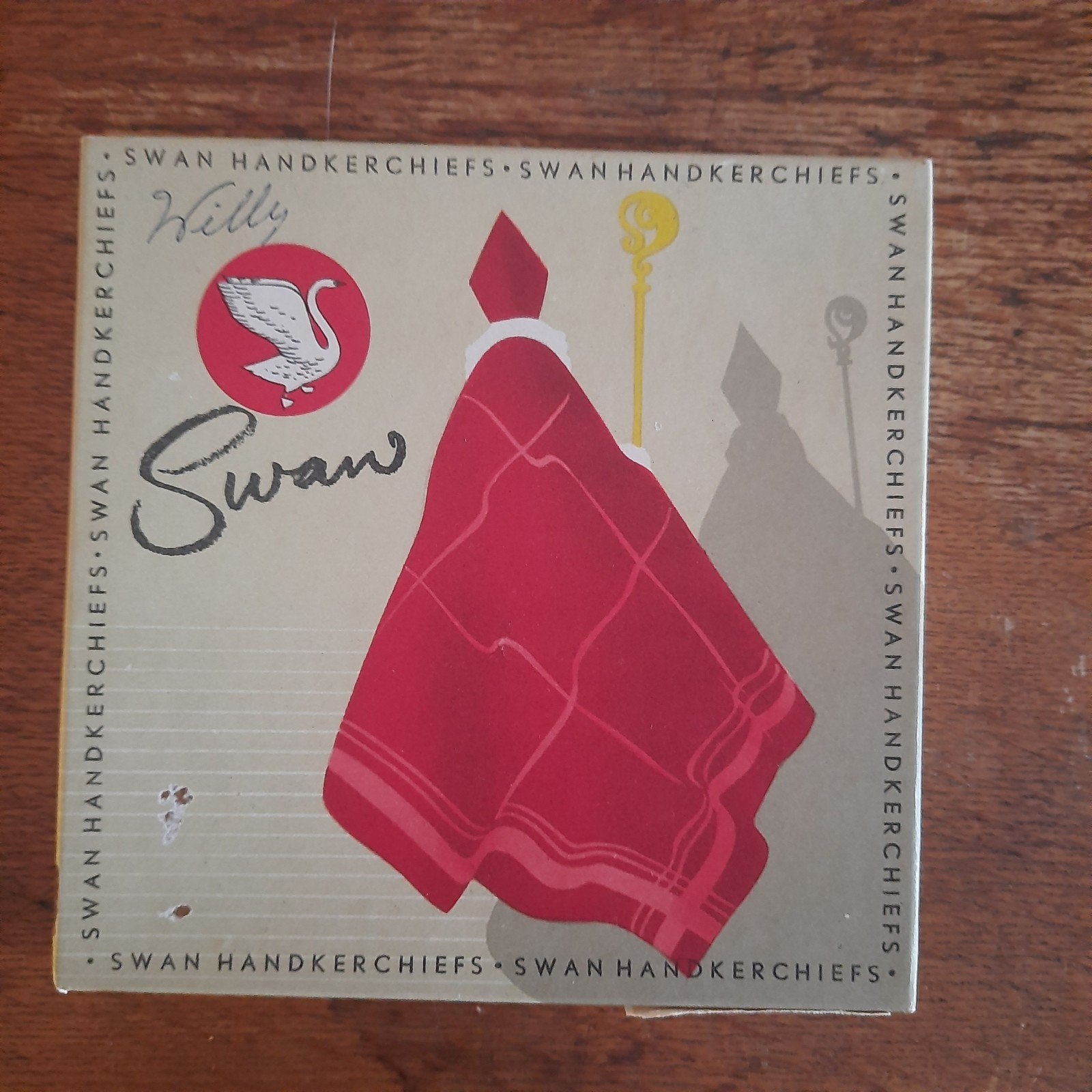 Vintage Swan zakdoeken Sinterklaas KWADRAAT, Ophalen of Verzenden