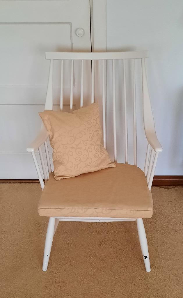 Vintage fauteuil - Zweeds Design Lena Larsson Grandessa 1960, Ophalen, Zweeds vintage design, Wit, Zo goed als nieuw