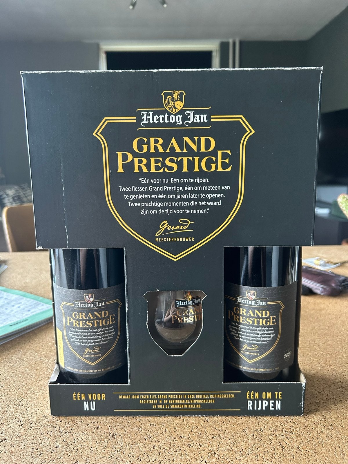 Hertog Jan Grand Prestige Geschenkset met Glas, Verzamelen, Biermerken, Ophalen, Nieuw, Flesje(s), Hertog Jan