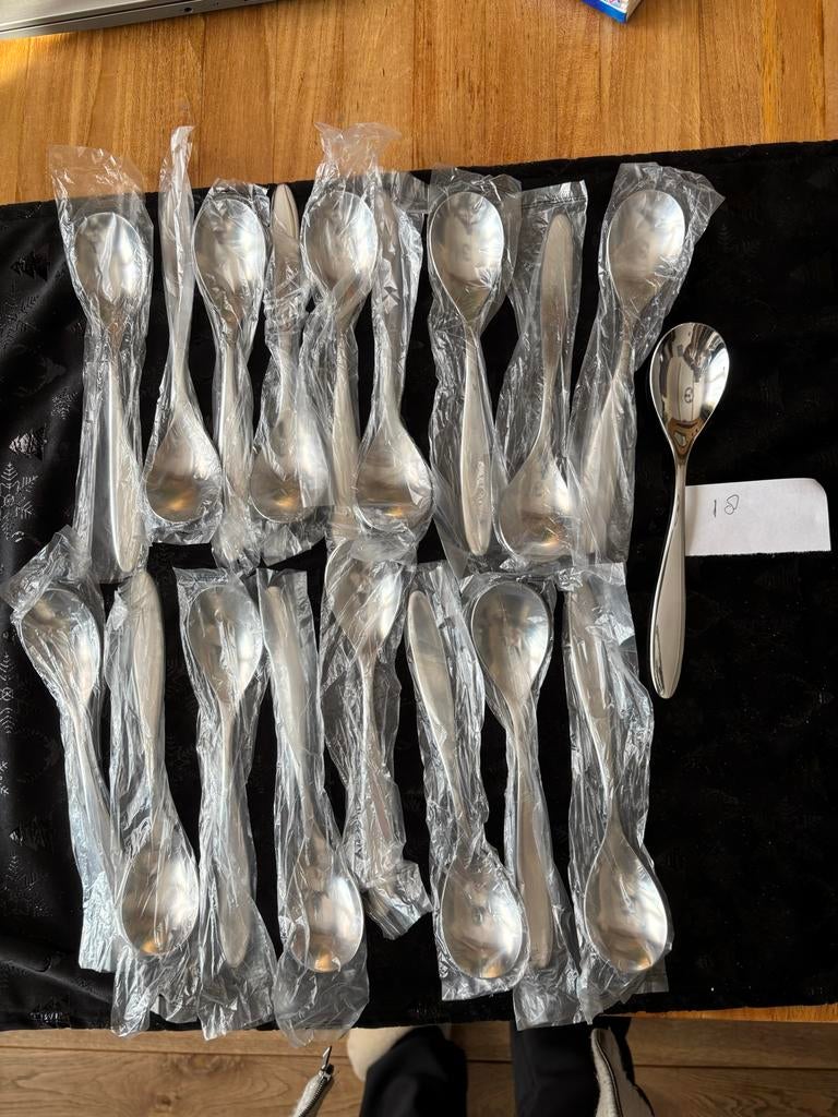 Alessi lepels  Delta - 18 stuks NIEUW, Nieuw, Ophalen of Verzenden, Rvs of Chroom, Vaatwasserbestendig