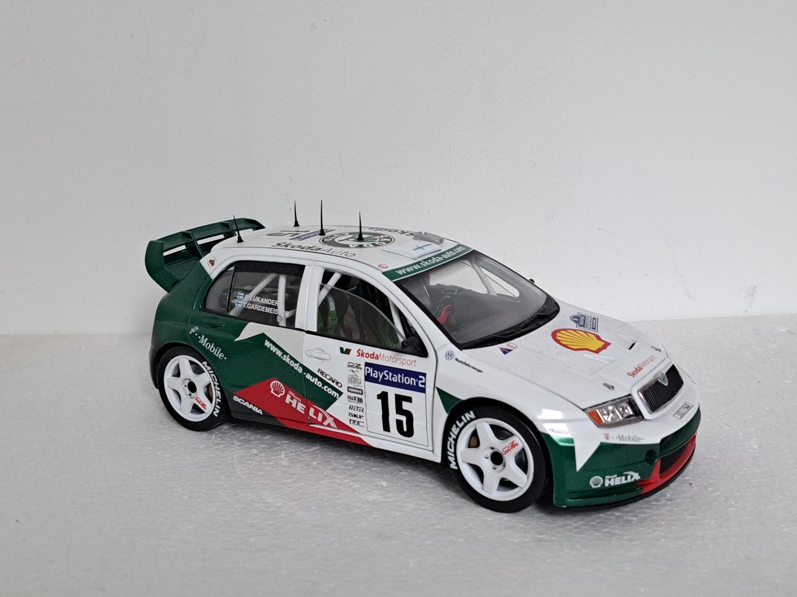Skoda Fabia WRC Rally Tour de Corse 2003 1/18 Solido, Ophalen of Verzenden, Zo goed als nieuw, Auto, Solido