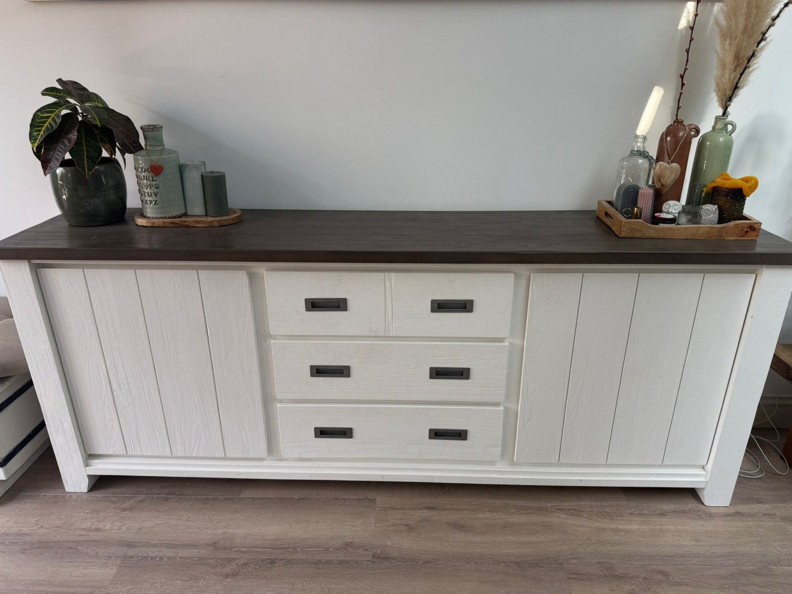 H&H Dressoir/Sideboard - Landelijke Stijl, Ophalen, Gebruikt, 200 cm of meer, Met lade(s)