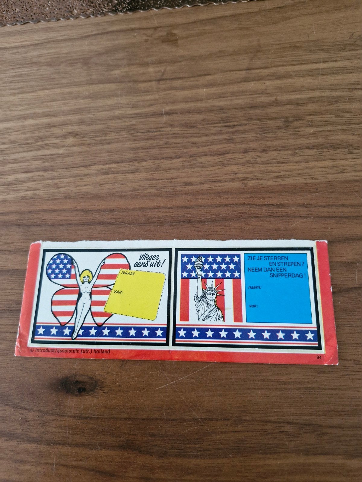10372 Vintage Amerikaanse Vlag Sticker - Vlieger Eens Uit!, Ophalen of Verzenden, Nieuw, Overige typen