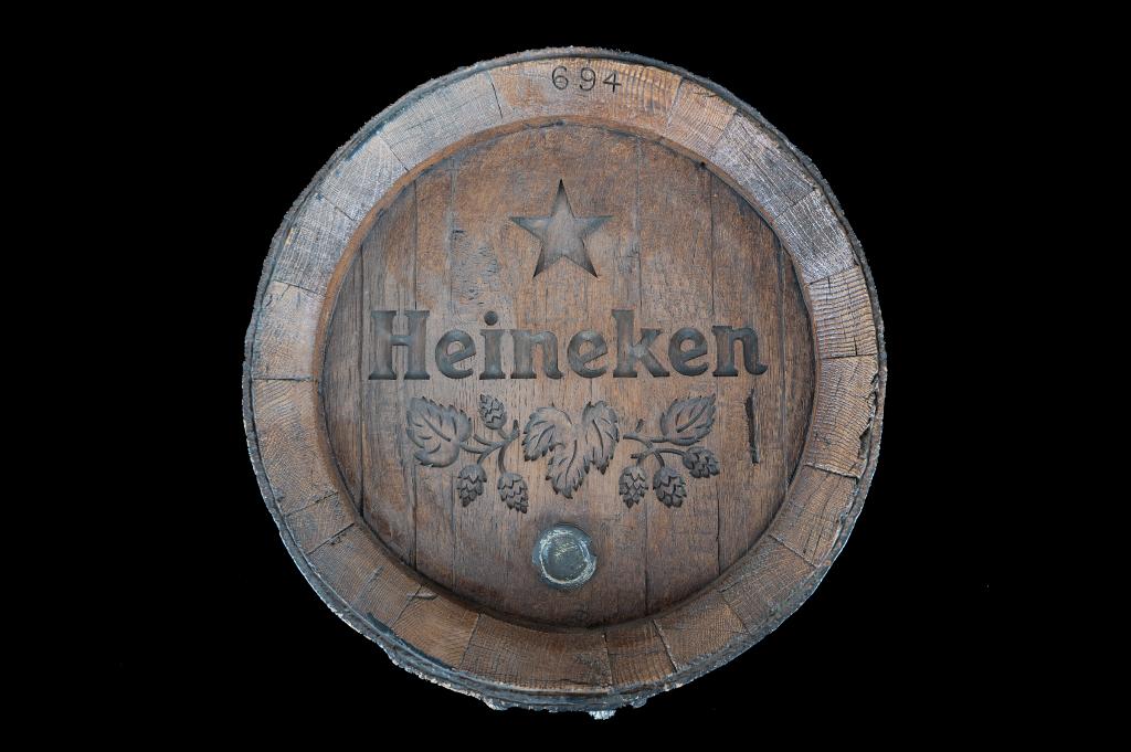 Heineken fustbodem, Ophalen of Verzenden, Gebruikt, Reclamebord
