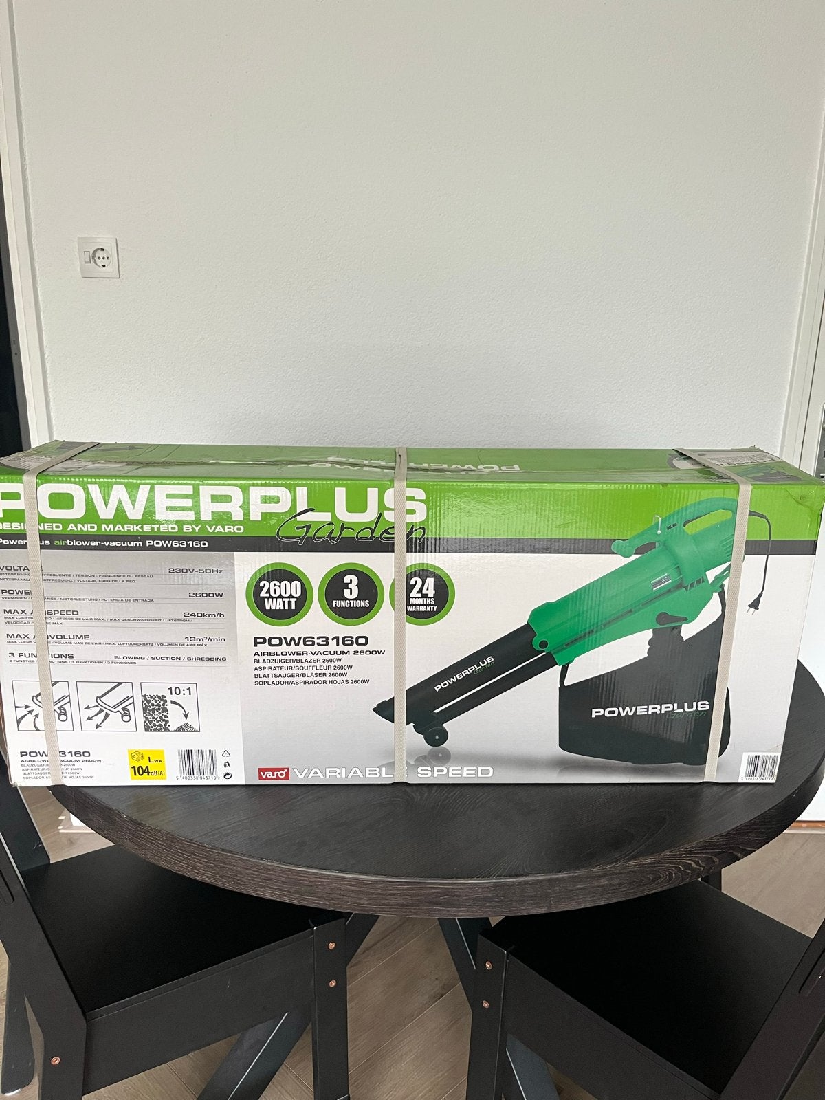 Powerplus POW63160 Bladblazer/Bladzuiger 2600W, Handgedragen, Nieuw, Ophalen of Verzenden, Met opvangzak