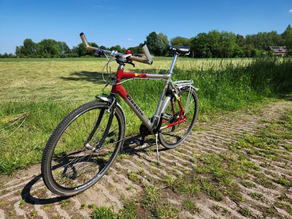 Gazelle mountainbike gravelbike hybride fiets frame 56 cm, Ophalen, 28 inch, Gebruikt, Velgrem