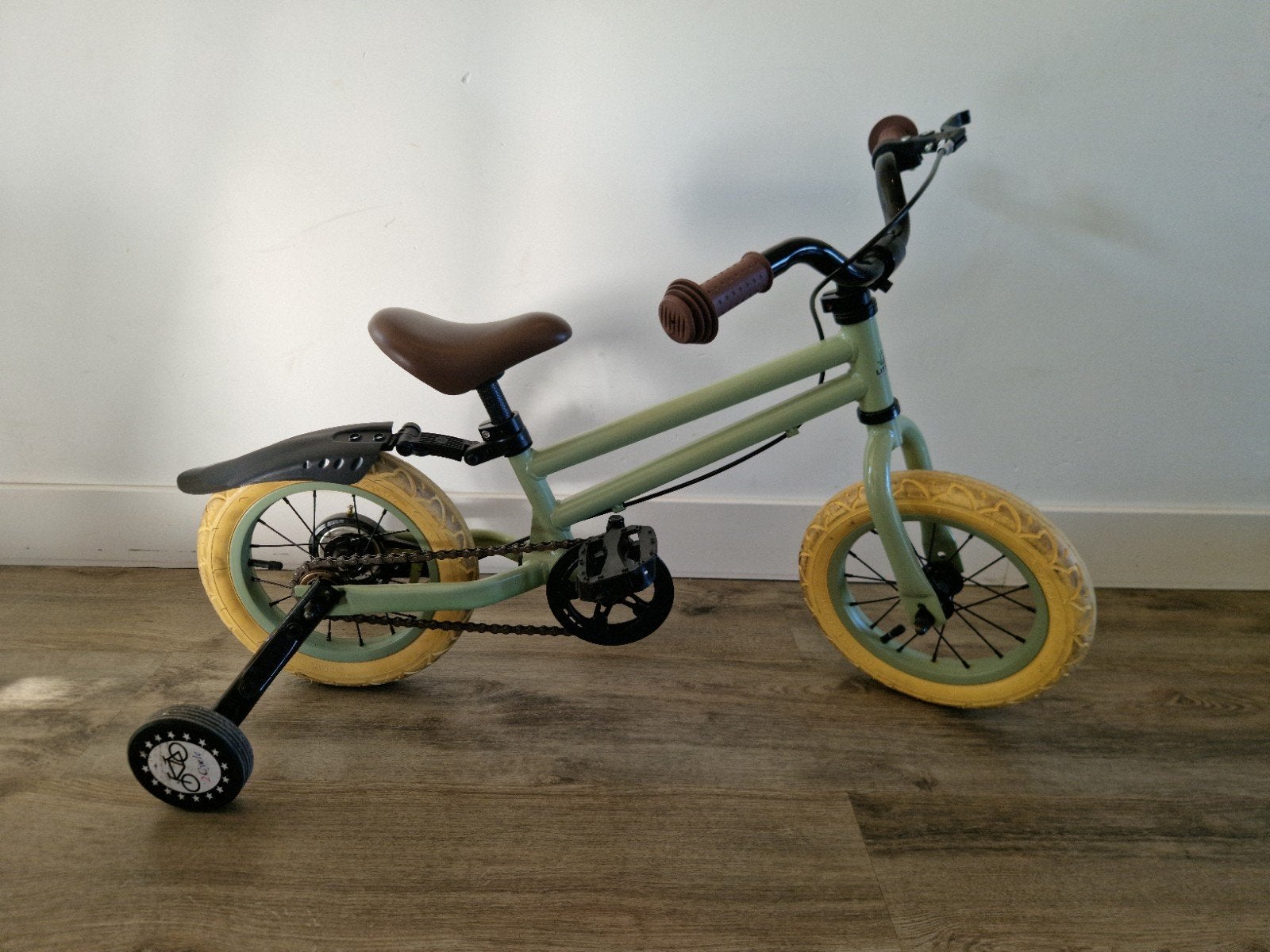 Kinderfiets/loopfiets met zijwieltjes, Fietsen en Brommers, Ophalen, Zijwieltjes, 16 tot 20 inch, Velgrem