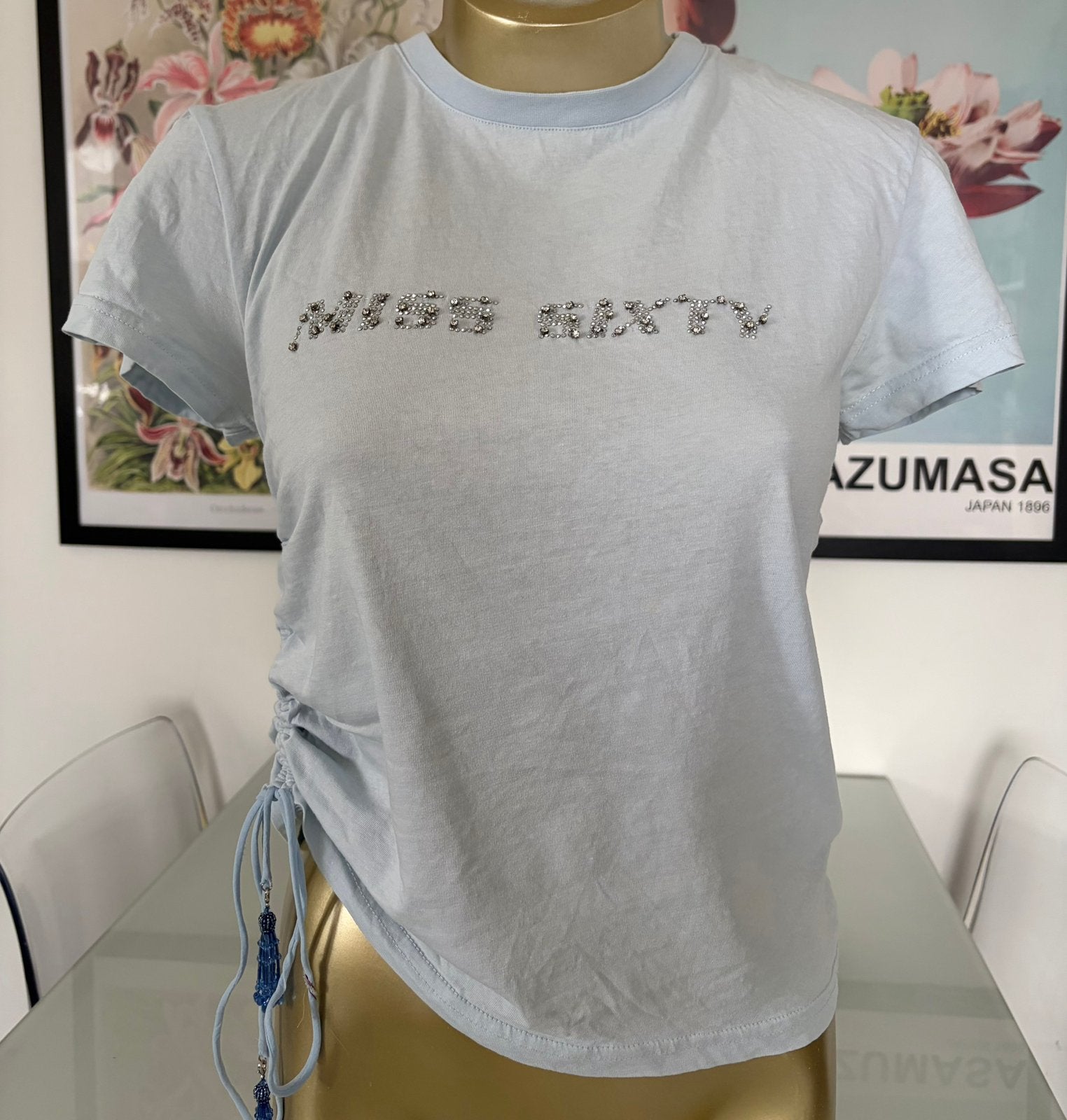 Vintage miss sixty baby blue t-shirt dames maat S, Kleding | Dames, Blauw, Ophalen of Verzenden, Korte mouw, Maat 36 (S)