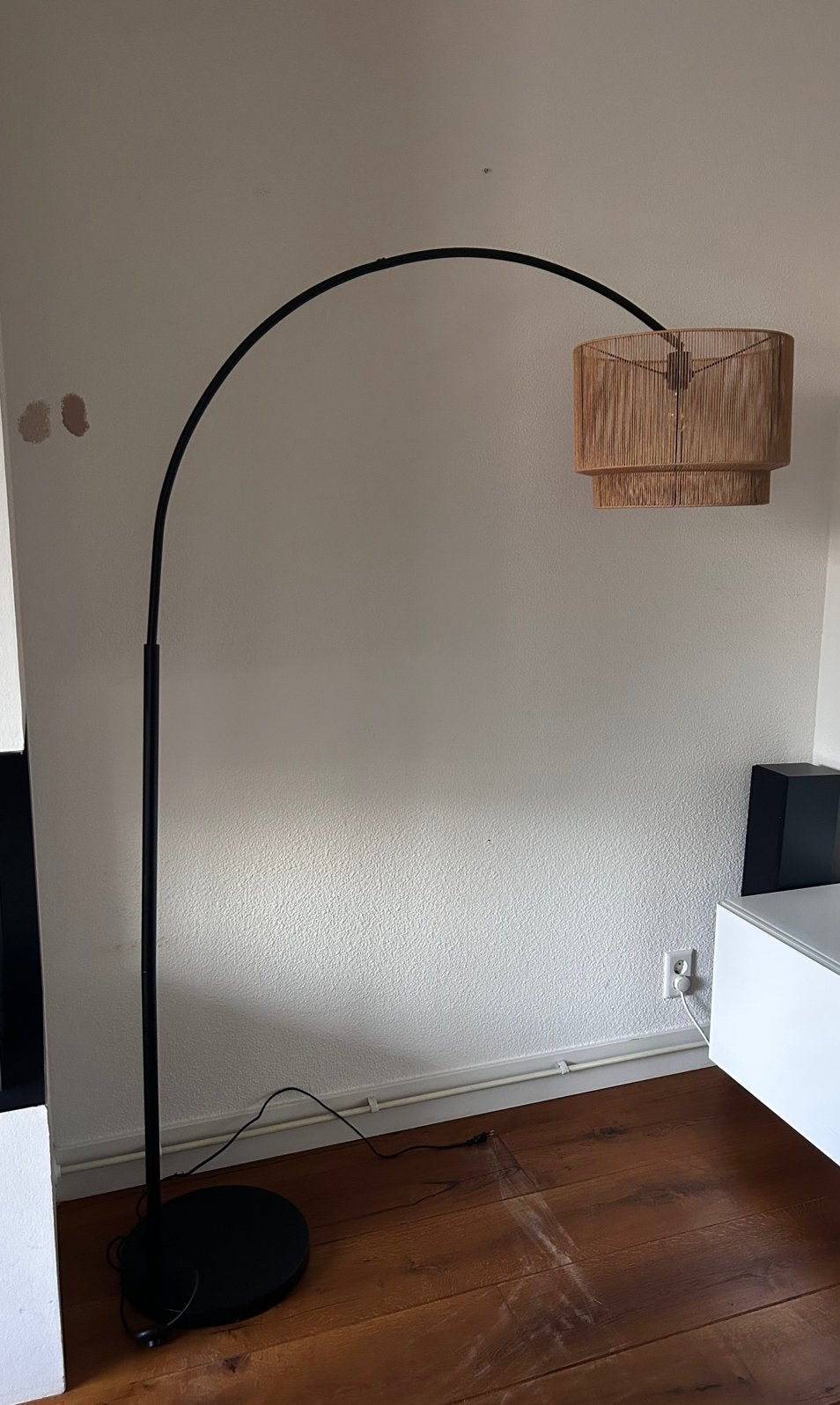 Vloerlamp rotan kwantum, Huis en Inrichting, Ophalen, Zo goed als nieuw, 150 tot 200 cm