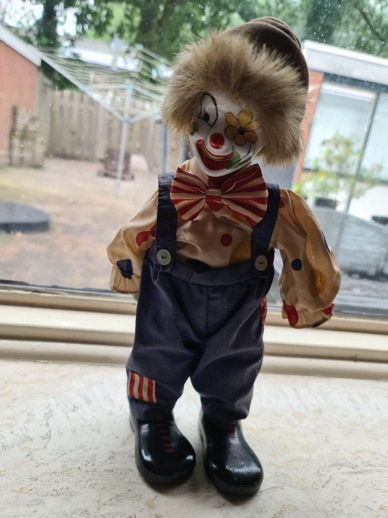 Vintage Porseleinen Clown met Muziekdoos – Jaren 80/90, Ophalen of Verzenden, Gebruikt