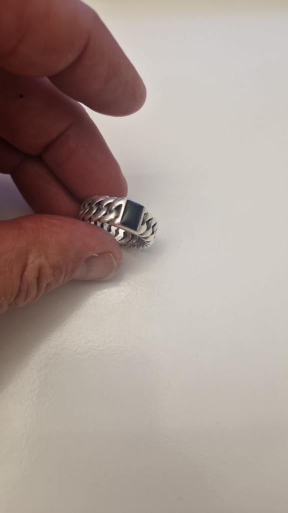 Buddha to buddha ring chalet steen onyx, Ophalen, 19 tot 20, Dame of Heer, Zilver