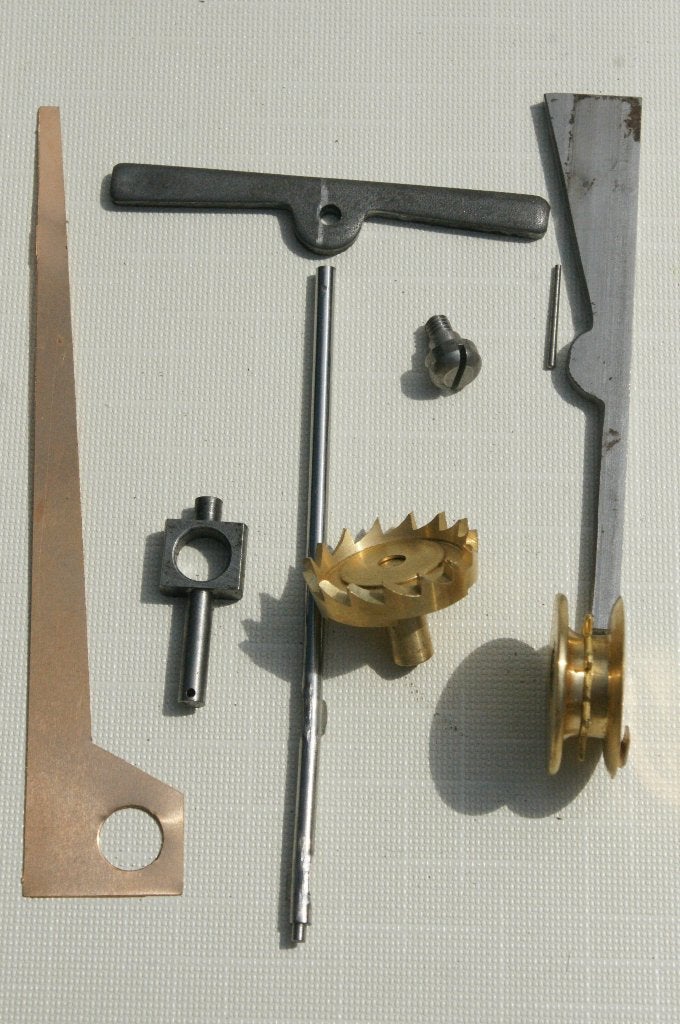 Compl. wekkerwerk of losse onderdelen, wekkerwerk ketting., Antiek en Kunst, Antiek | Klokken, Ophalen of Verzenden