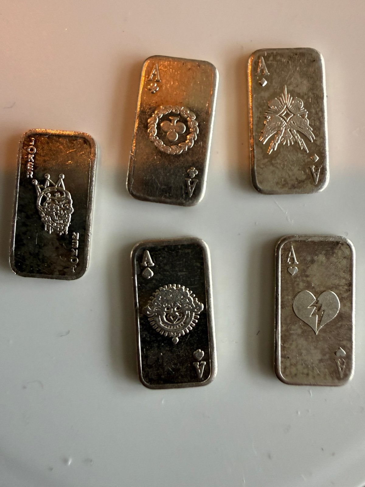 5x 1 gram zilver (4x aas 1x joker), Postzegels en Munten, Ophalen of Verzenden, Zilver