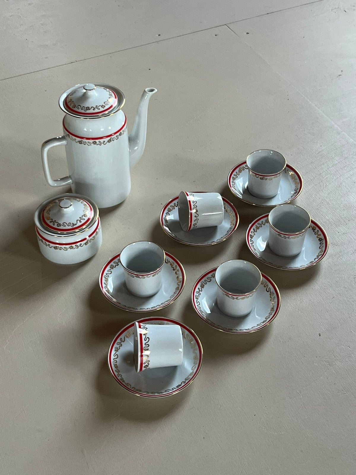 1959 Thun Czechoslovakia Porcelain Set, Ophalen of Verzenden, Zo goed als nieuw, Overige stijlen, Kop(pen) en/of Schotel(s)