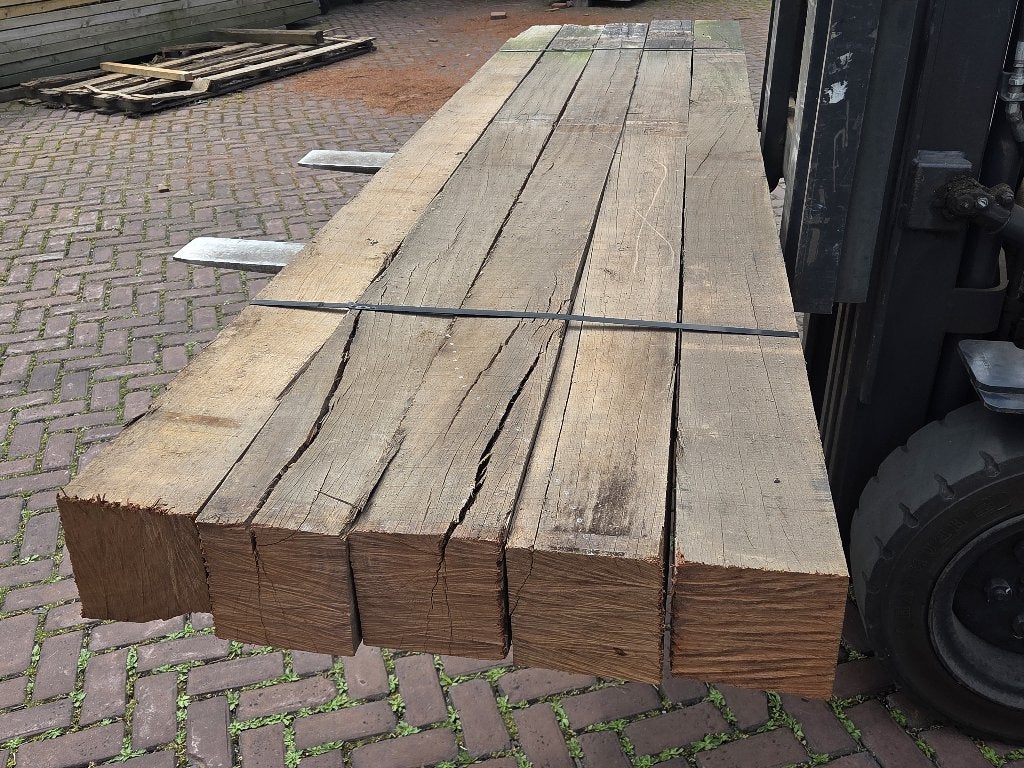 5 Hardhouten palen 15x15 cm 3.00 m lang - nr: HB239, Ophalen, 250 cm of meer, Palen, Hardhout