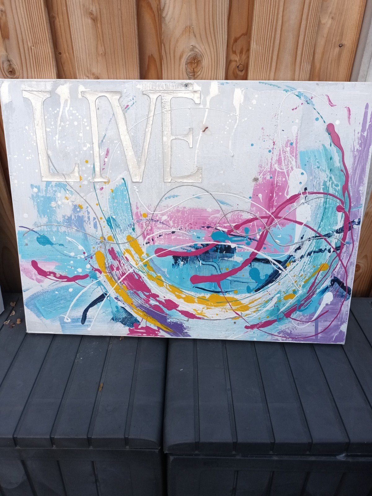 Canvas voor aan schutting (gratis), Antiek en Kunst, Ophalen