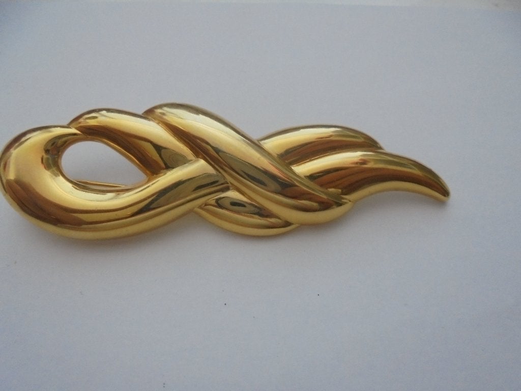 Vintage lange broche goudkleur, Sieraden, Tassen en Uiterlijk, Broches, Overige materialen, Ophalen of Verzenden, Zo goed als nieuw