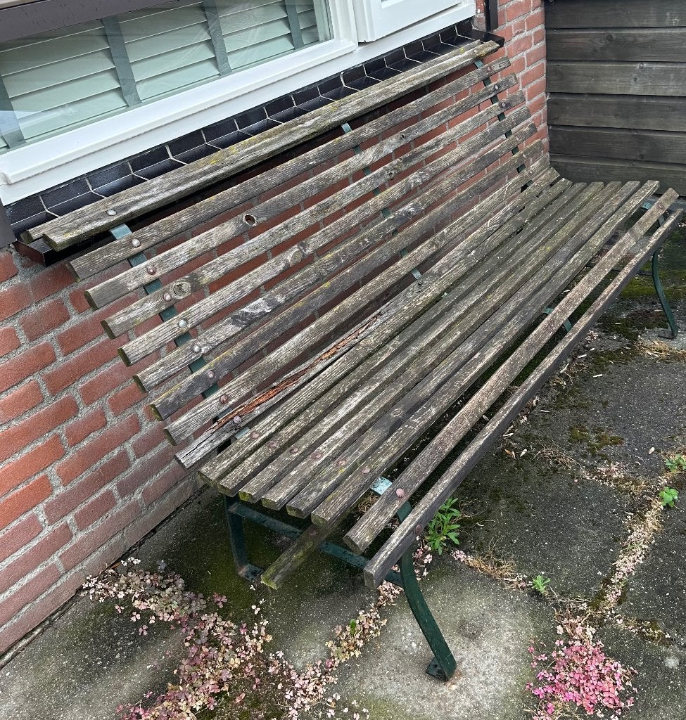 gietijzeren tuinbank, Tuin en Terras, Tuinbanken, Ophalen, Gebruikt, Hout