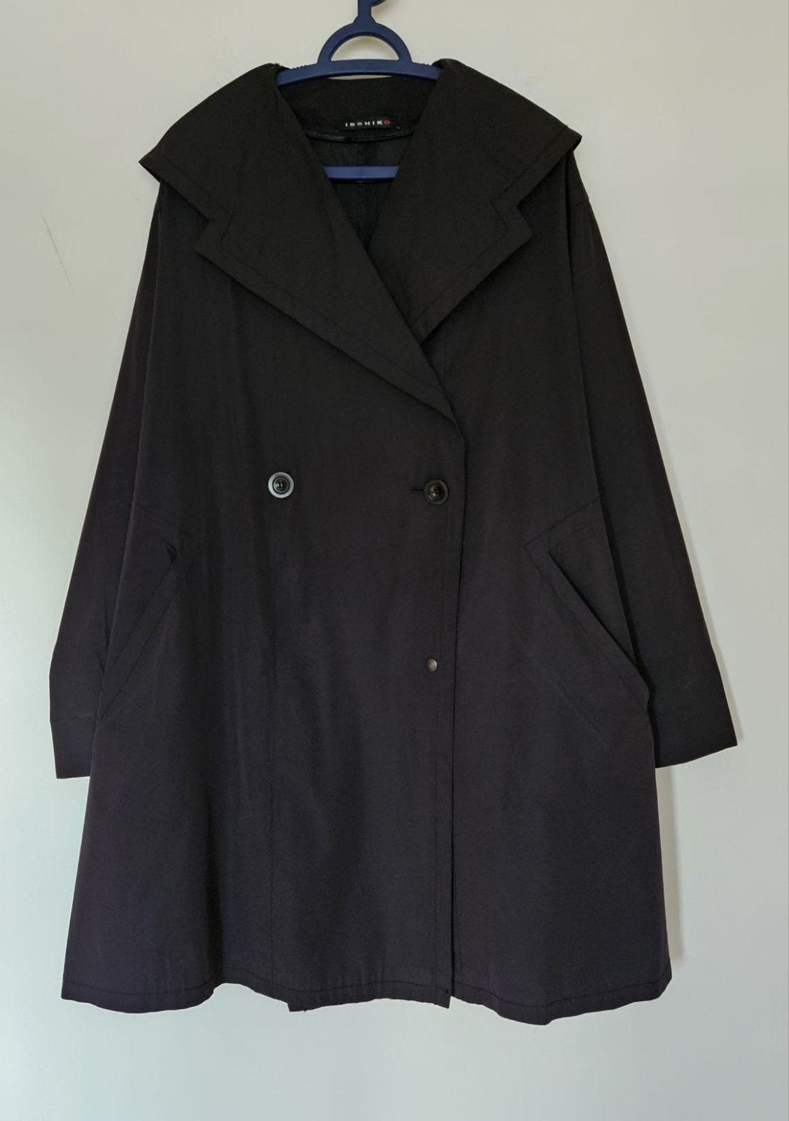 Zwarte Ischiko jas/tussenjas A-lijn model mt.38 ,valt als XL, Maat 38/40 (M), Verzenden, Zwart, Zo goed als nieuw