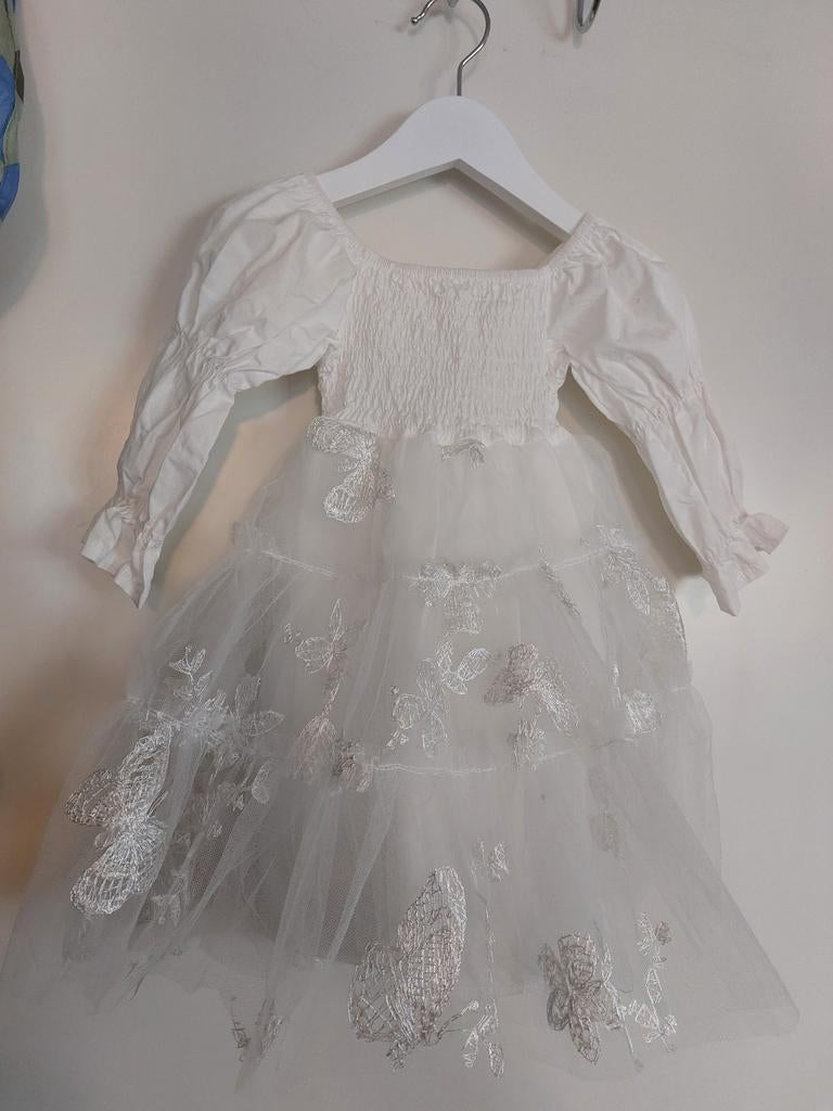 Wit tule jurkje maat 86 / 92 (nooit gedragen), Kinderen en Baby's, Ophalen of Verzenden, Nieuw, Meisje, Jurkje of Rokje
