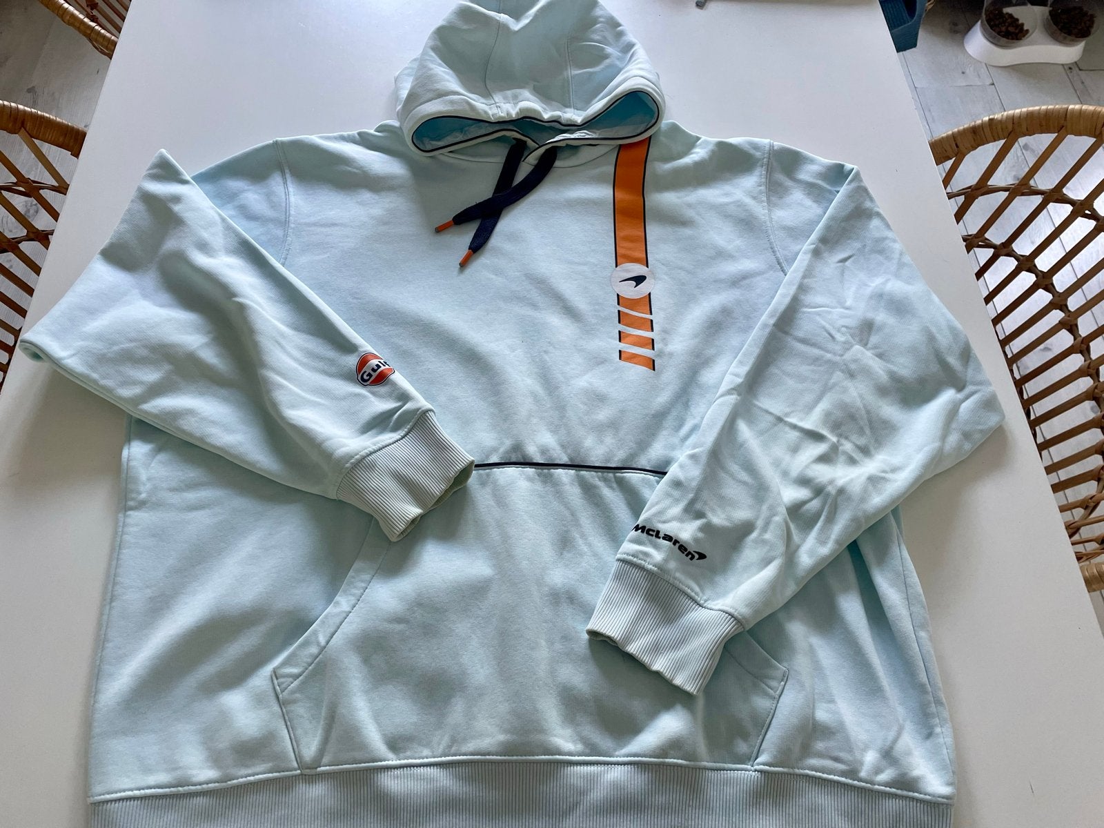 McLaren Gulf Hoodie & T-shirt Set - Maat XXL, Ophalen of Verzenden, Gedragen, Overige maten, Blauw