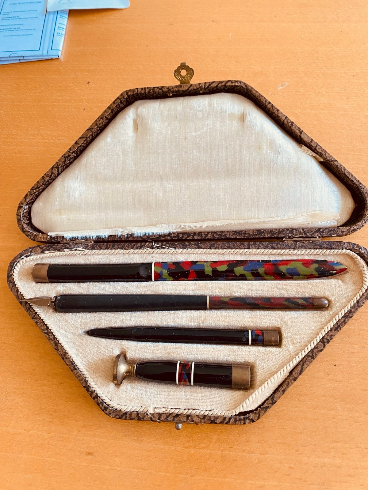 Antieke Johann Faber Pennenset met Lakzegel, Ophalen of Verzenden
