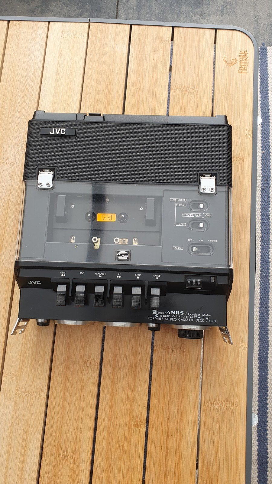 JVC KD-2E Draagbare Stereo Cassette Deck Reporter Recorder, Audio, Tv en Foto, Cassettedecks, Enkel, JVC, Tape counter, Ophalen of Verzenden