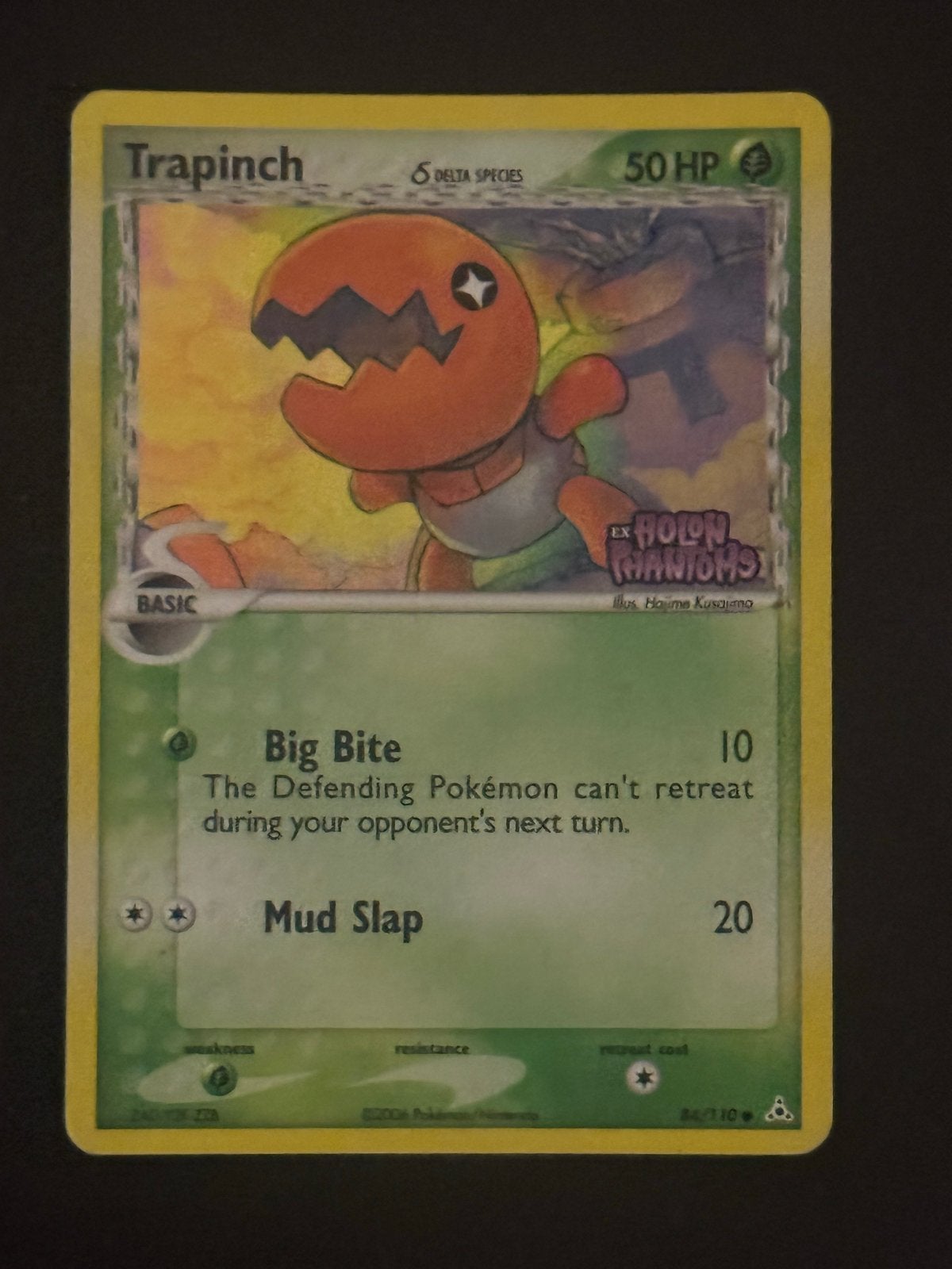 Trapinch EX Holon Phantoms 84/110 stamped rev holo., Ophalen of Verzenden, Gebruikt, Losse kaart