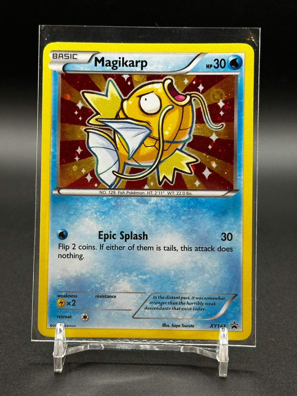 Magikarp XY143 Promo Foil Pokémon Kaart, Ophalen of Verzenden, Zo goed als nieuw, Losse kaart, Foil