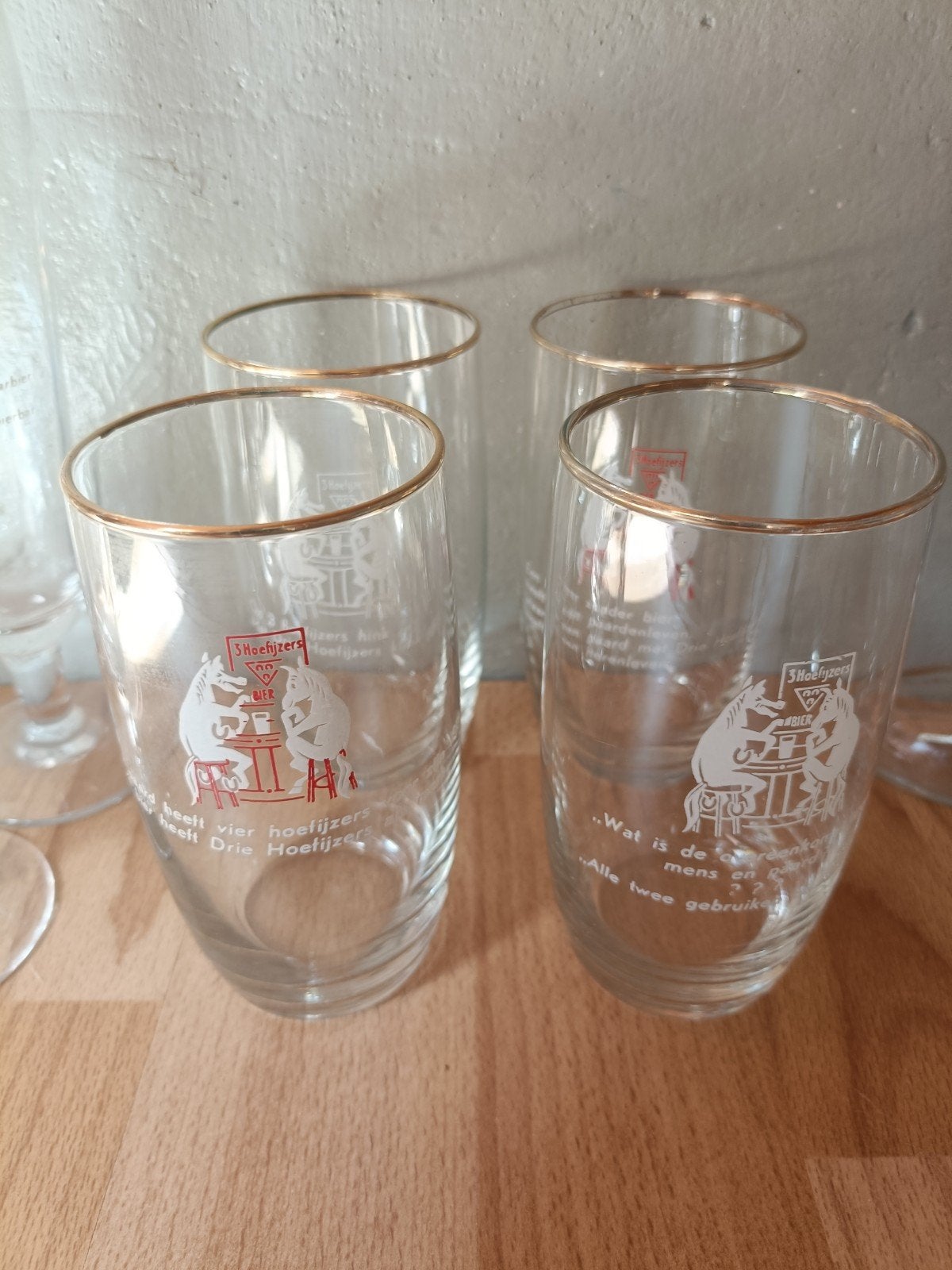 Unieke 3 Hoefijzers Bierglazen Collectie + Mok, Antiek en Kunst, Ophalen of Verzenden