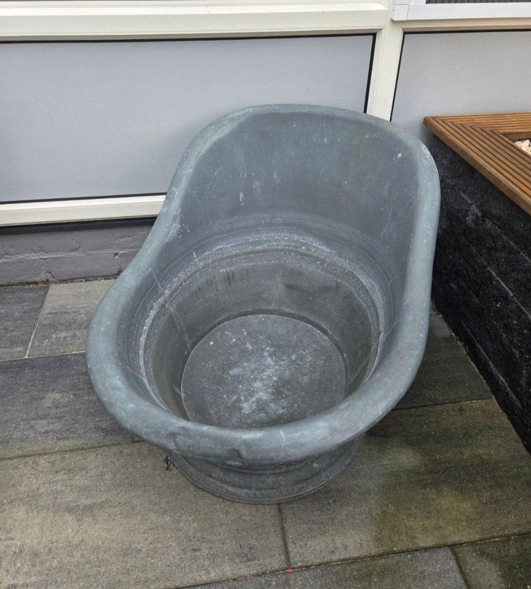 leuke ouderwetse zinken badkuip, Ophalen of Verzenden, Gebruikt, Rond, Metaal
