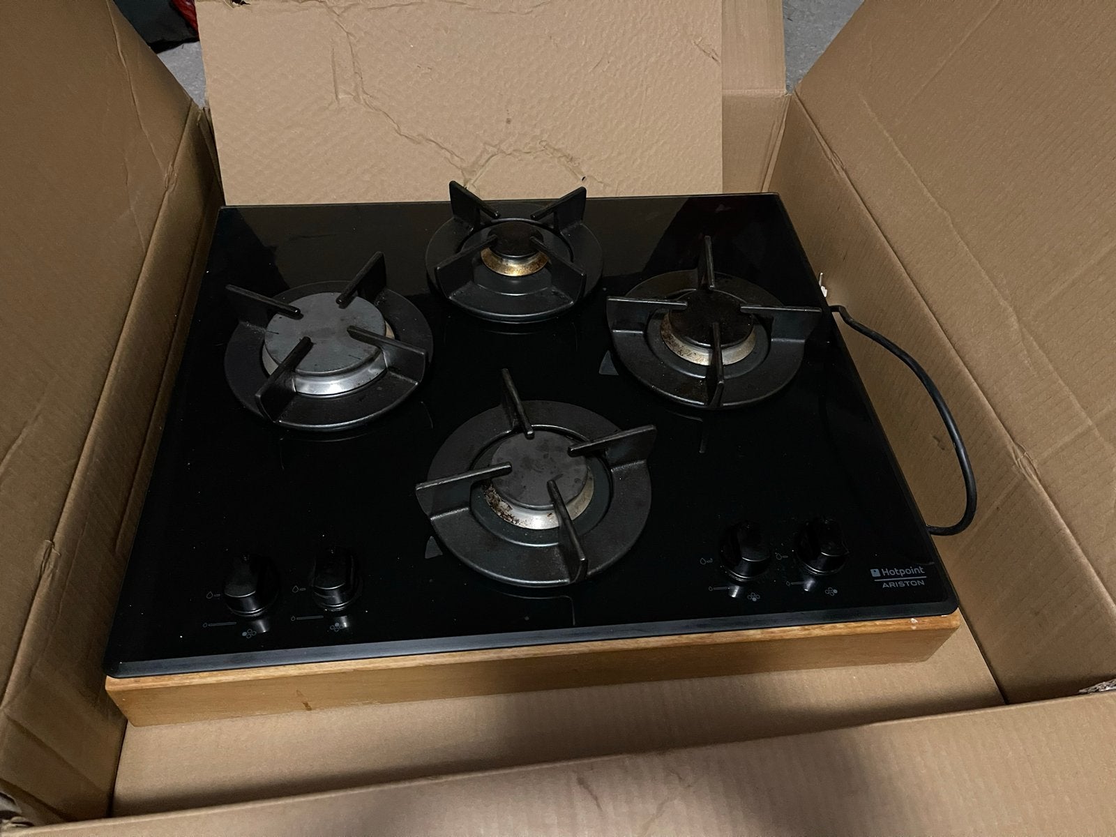 Hotpoint Ariston Kookplaat - 4 Gasbranders, Gebruikt, Inbouw, Gas, 4 kookzones