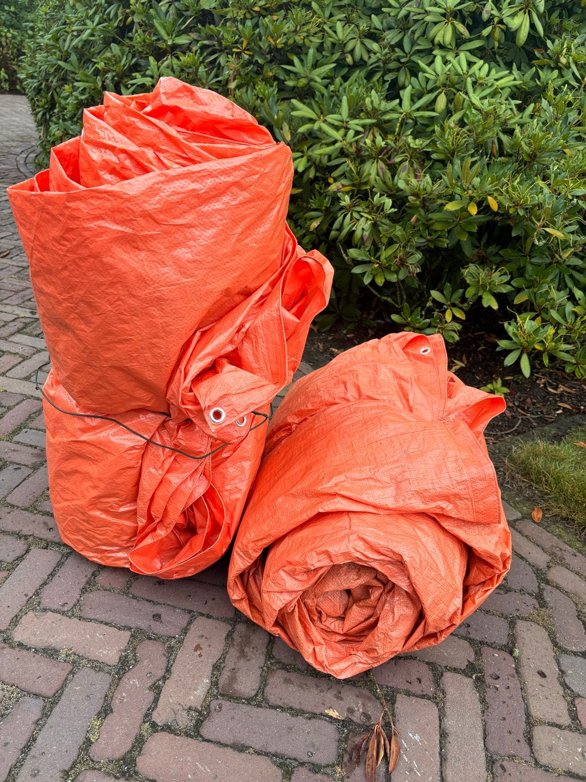 2x Dekkleden/Zeilen 4x6 meter - Oranje, Ophalen of Verzenden, Gebruikt, 15 m² of meer, Zeil